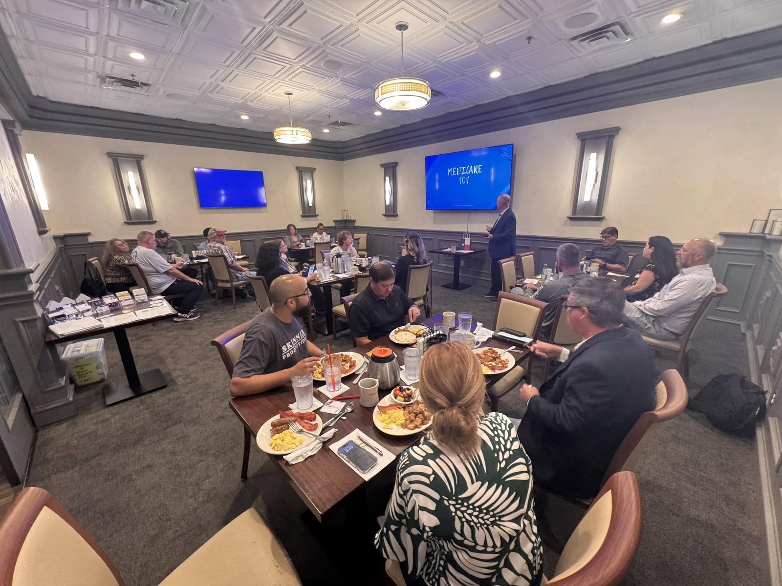 Alamo Business Club members at a breakfast meeting