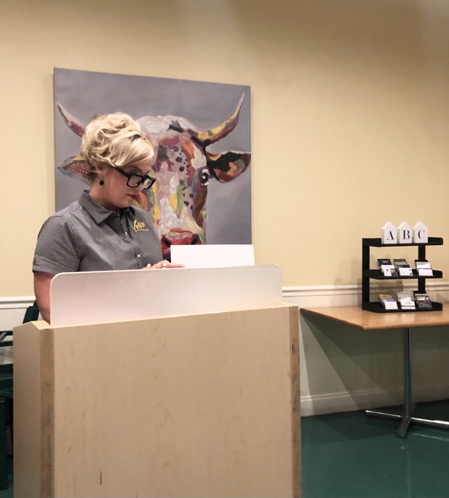 A San Antonio Food Bank representative at the meeting