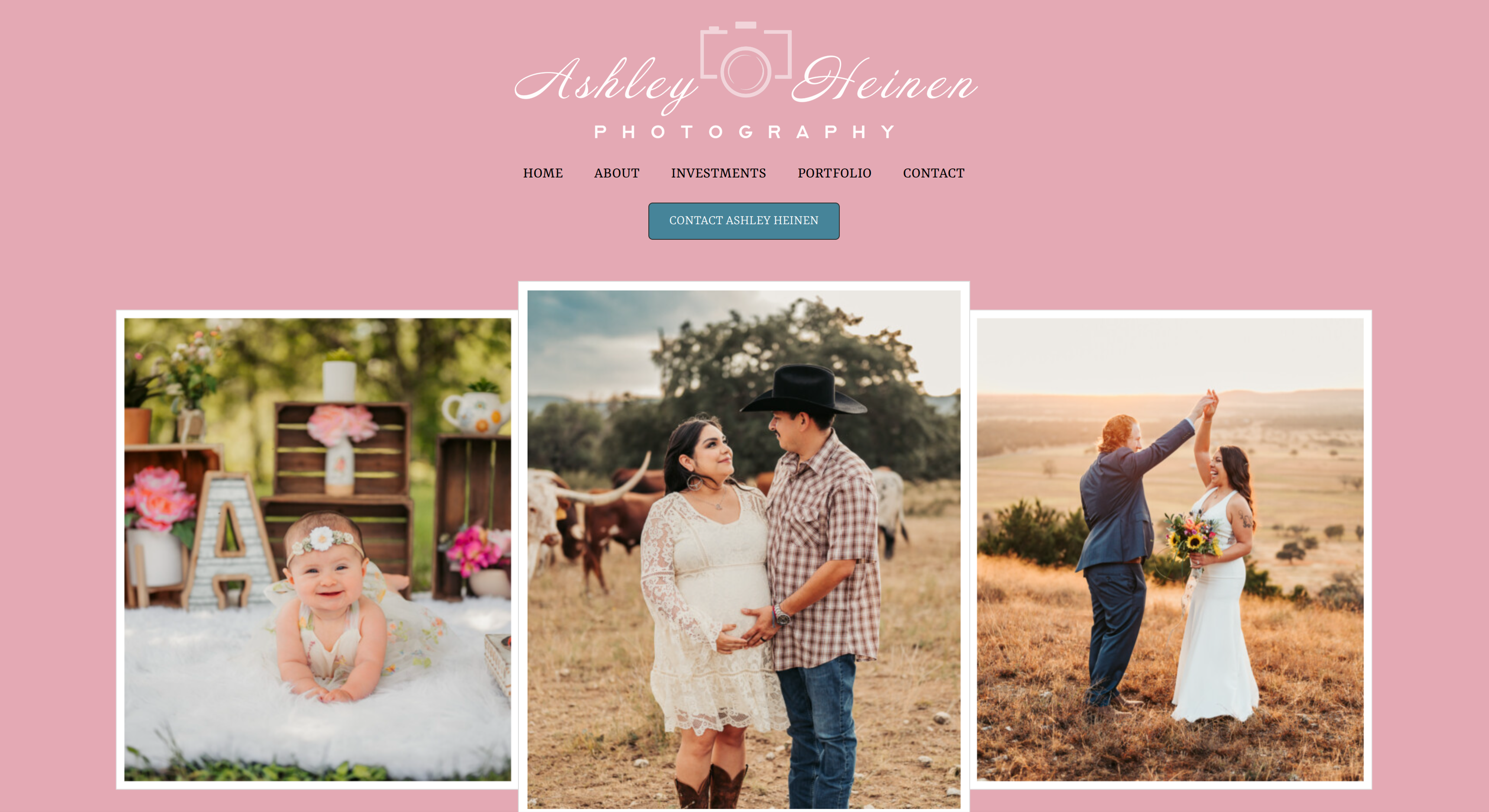 Ashley Heinen Photography website built by Allen Design & Development