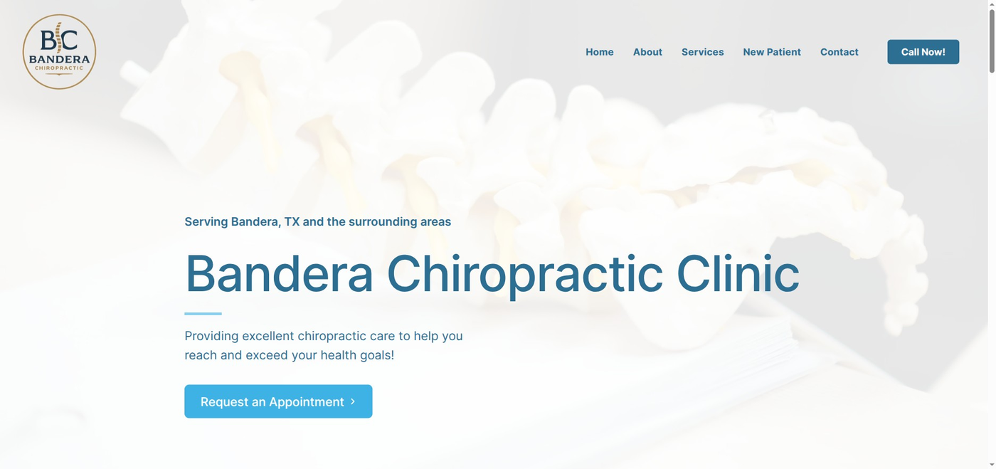 Bandera Chiropractic Clinic website