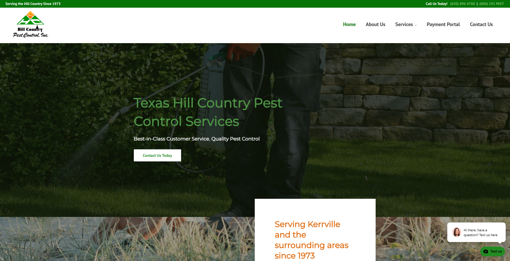 Hill Country Pest Control website