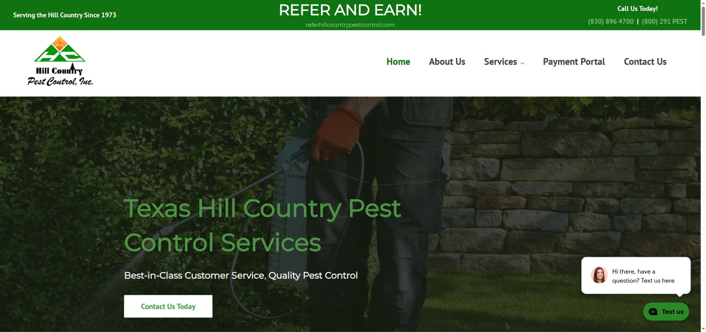 Hill Country Pest Control website