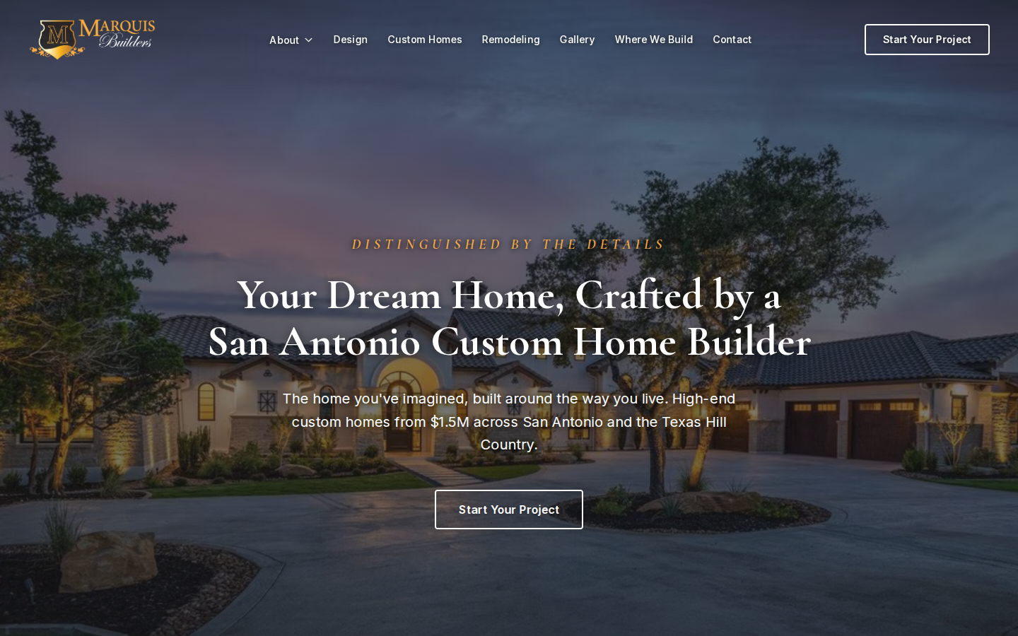 Marquis Builders website