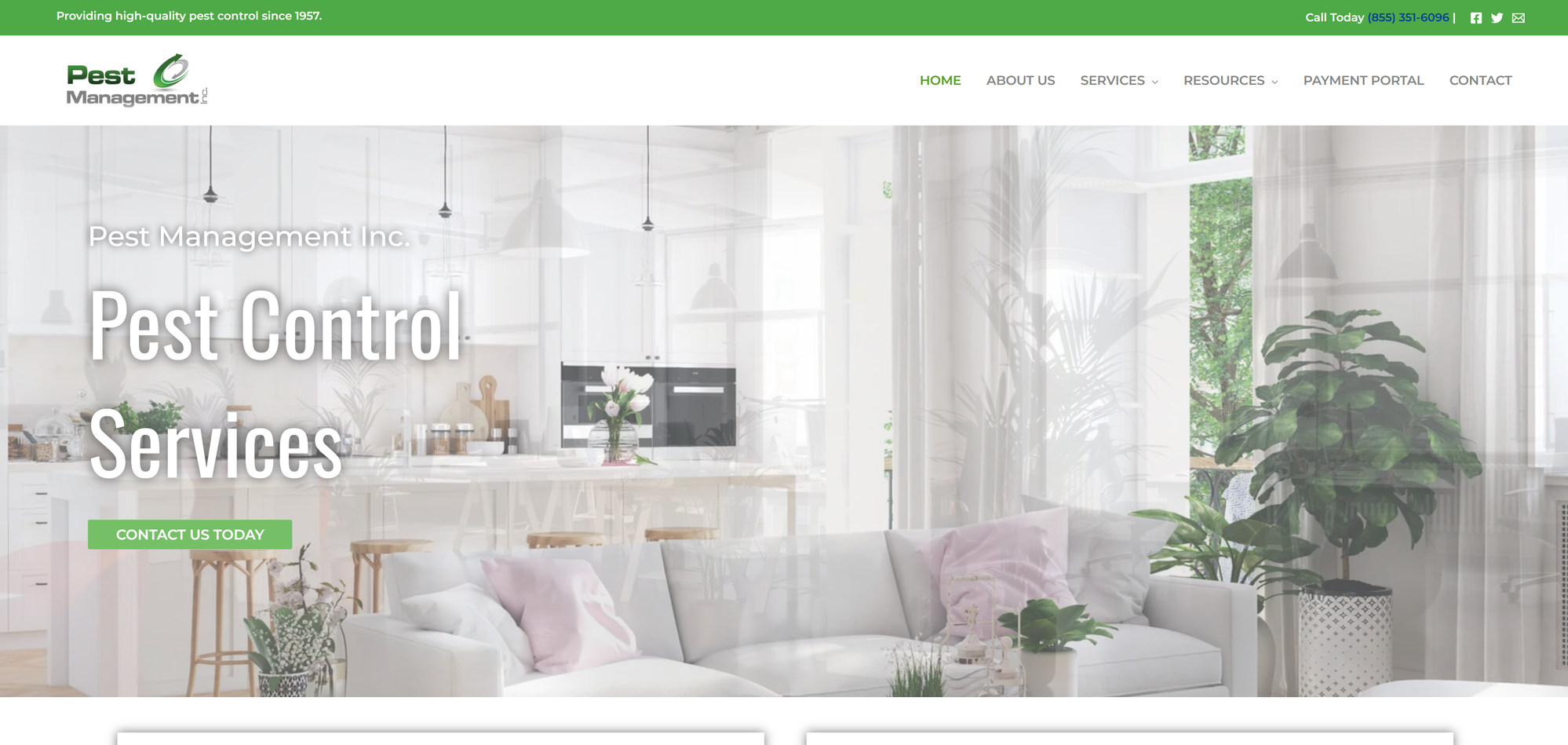 Pest Management Inc website built by Allen Design & Development