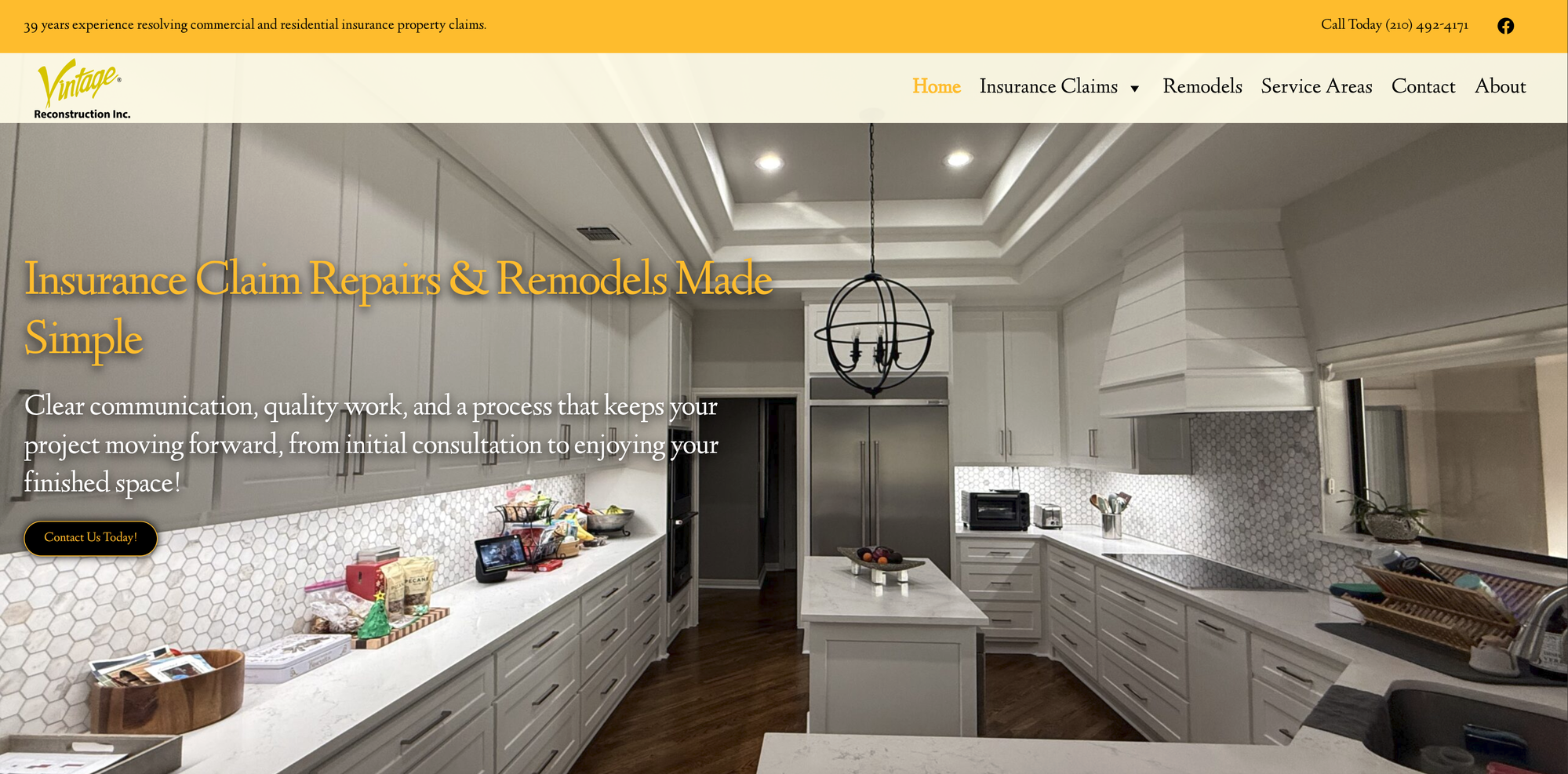 Vintage Reconstruction website by Allen Design & Development