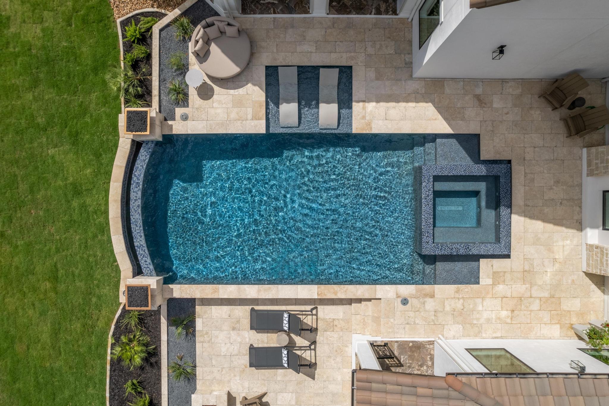 Aerial view of a Marquis Builders Pecan Springs custom home