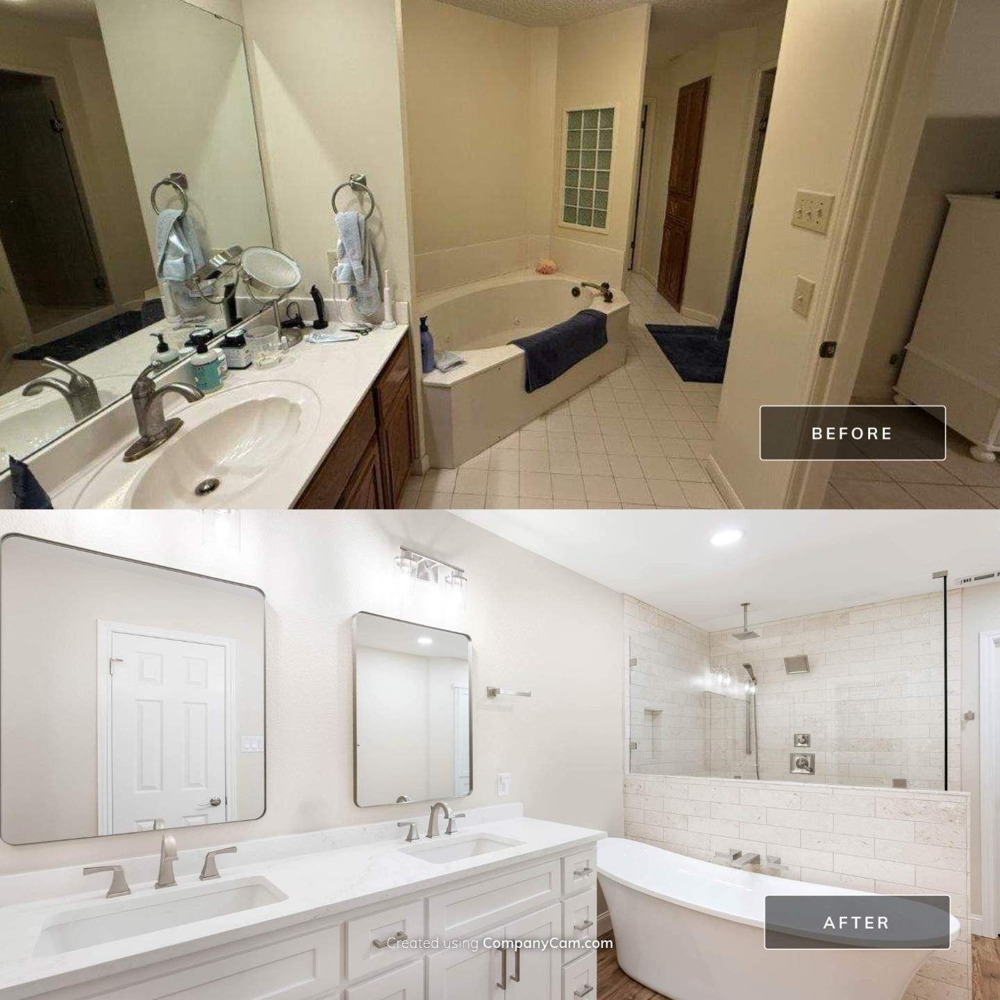 Bathroom remodel before and after